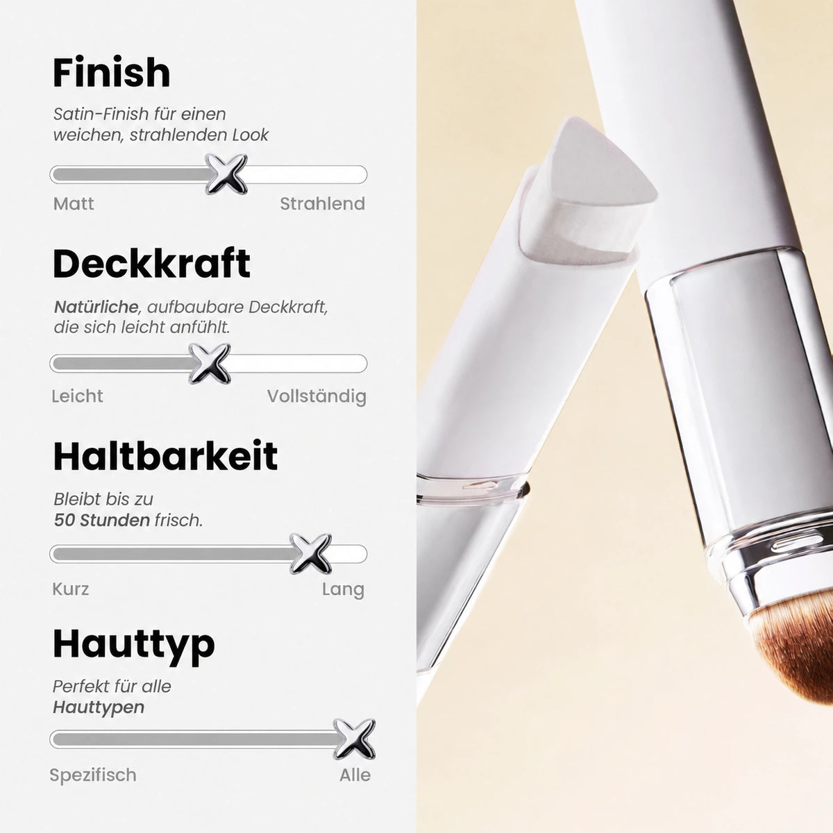 2-in-1-Foundation mit integriertem Pinsel